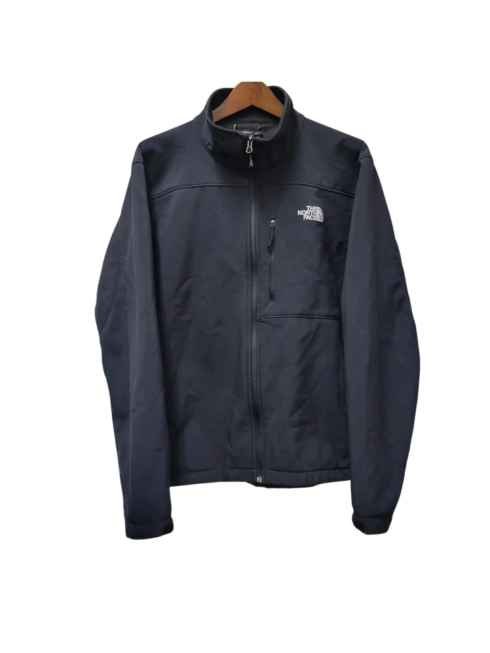 North Face Men's Black Softshell Full-Zip Long-Sleeves Zip-Pockets Jacket Large